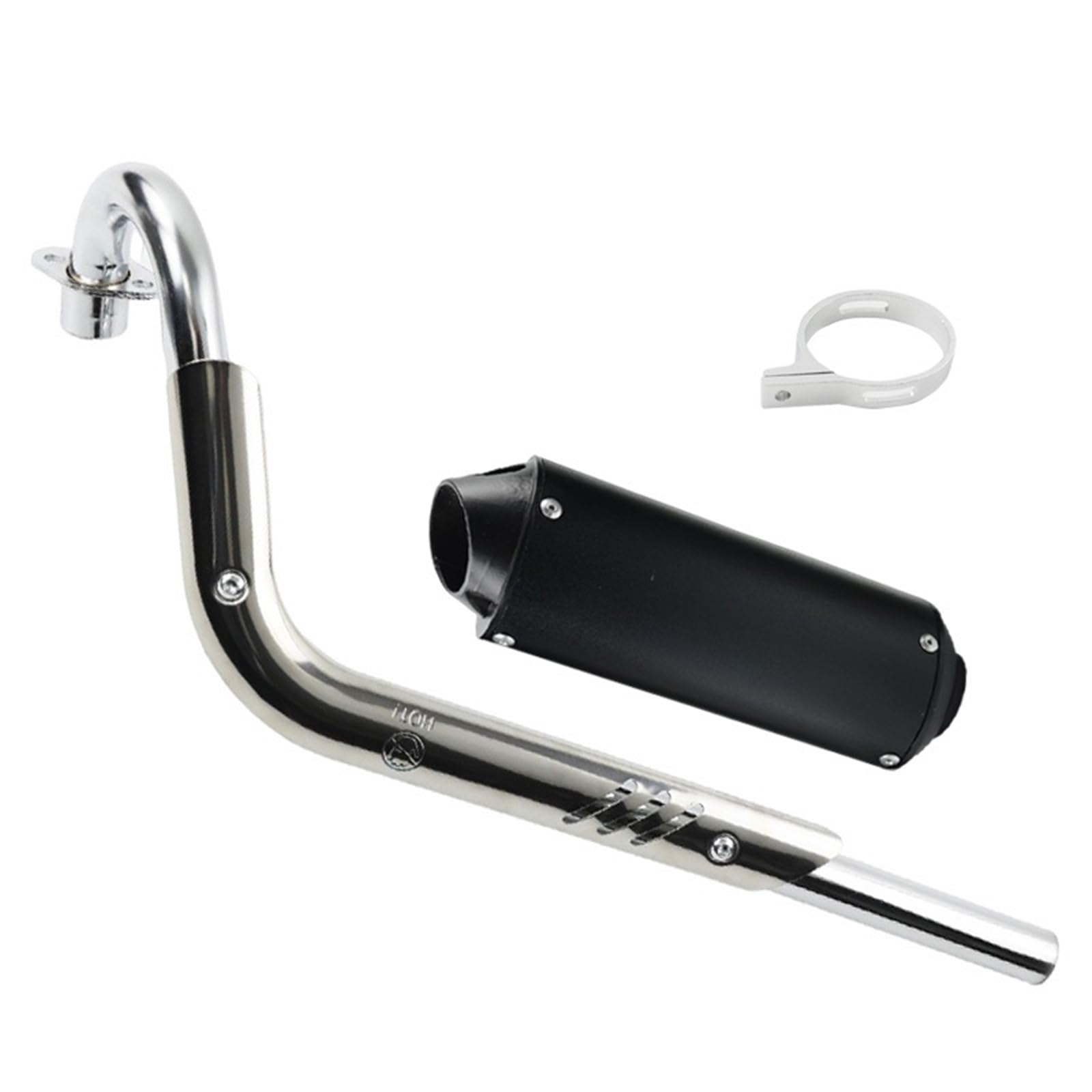 Silencieux echappement Kit d'assemblage de silencieux d'échappement de moto de 28 mm pour CRF50 KT Suzuki Pit Bike Motocross(Black1)