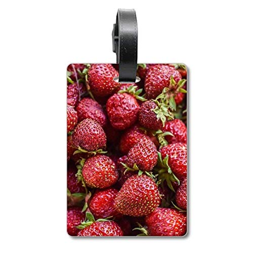Étiquette de bagage fraise avec porte-adresse sécurisé pour valise