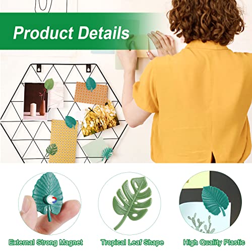 4Pcs Plant Fridge Magnets, Monstera Plant Fridge Magnets 3D Cute Fridge Magnets Decorative For Home Office Decoration Kitchen Refrigerator Decal (Green) #TOP24