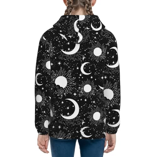 Crescent and Stars Kids Pullover Hoodies Boys Sweatshirts Girls Athletic Clothes with Pocket4