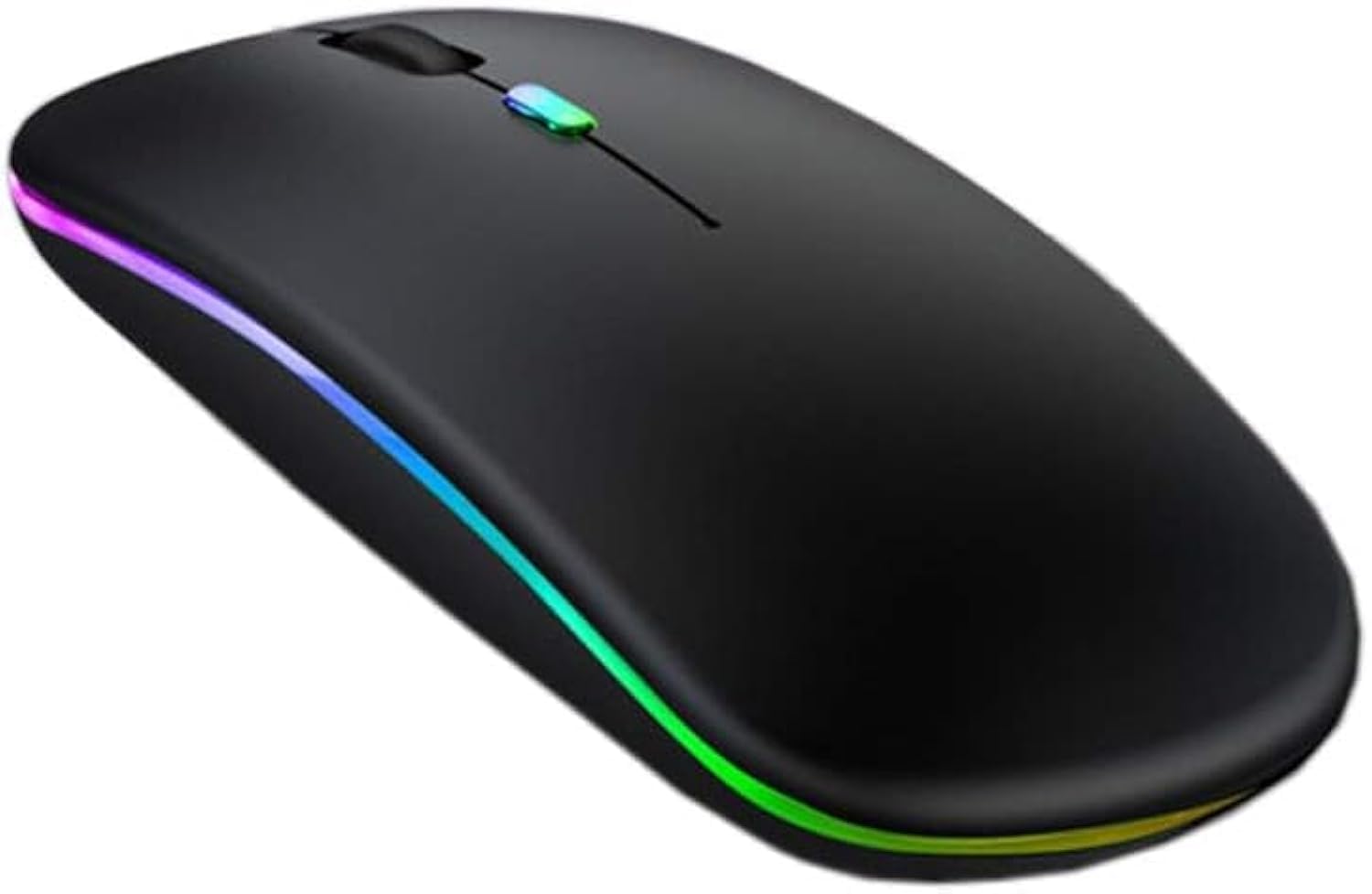 BUYMORE Beautiful Useful YouthfulWireless Gaming Mouse, LED Rechargeable Dual Mode Silent Mouse (Bluetooth 5.1 + USB), 2.4G Portable Bluetooth Wireless Mouse, Computer Mice with USB Receiver (Black)