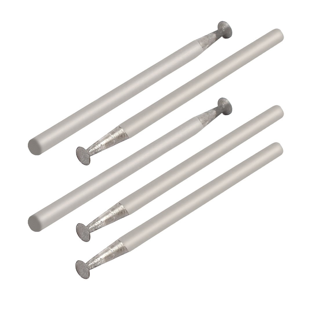 Aexit 3mm Dia Buffing & Polishing Accessories Head 600 Grit Mandrel Mounted Points Grinding Bits Silver Polishing Bonnets Tone 5pcs