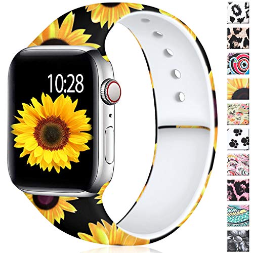 Haveda Floral Bands Compatible for Apple Watch 44mm Series 5 Series 4, Printed