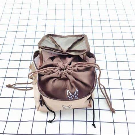 巾着 ポーチ　持ち手付きテントポーチ メイクグッズの持ち歩きに便利♪ ファスナーハンドルのテント