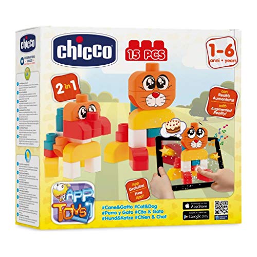 Chicco – 2306000000 – Boite de BAU – Hund und Katze – 15-teilig