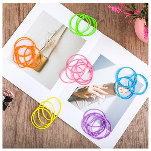 Adorox 144 Bracelets Neon Jelly Bracelets Rainbow Colors Party Favors Birthday Gifts Prizes Assorted Holiday Gift Christmas (Assorted (144 Bracelets)) - Thumbnail 4