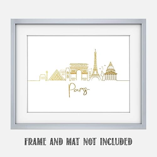 Vista 303 de París Skyline - Decoración de pared para sala de estar, arte de pared en blanco y negro, cuadros de pared de horizonte europeo para sala de estar