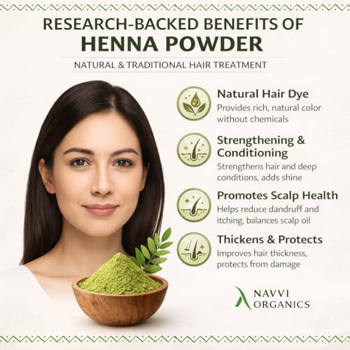 Image of Natural Henna Powder (200g) with Spoon for Hair Growth and Conditioning, Chemical Free Herbal Hair Color