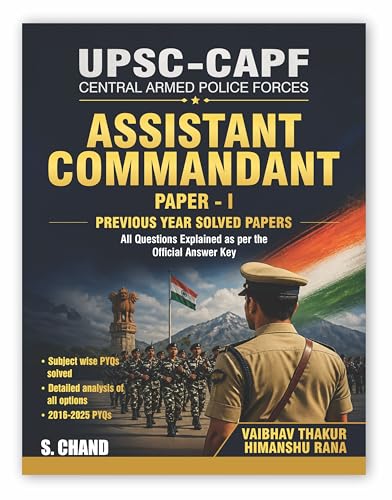 Image of UPSC CAPF AC (Assistant Commandant) Paper 1 Exam Book 2026 - 2027 | Central Armed Police Forces | Topicwise PYQ Previous Year Exams Solved Question Papers (2016-2025) - Edition Books in English