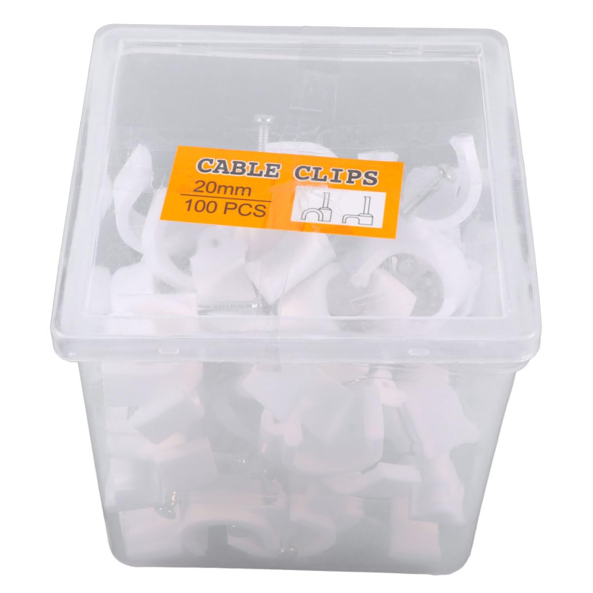 NUOBESTY 100stücke Kabelclips Weiß Pvc-klemmen Mit Stahlnägeln Rohrhalterungen Für Elektriker Draht-wandbefestigungshalter Kabelschellen Weiß