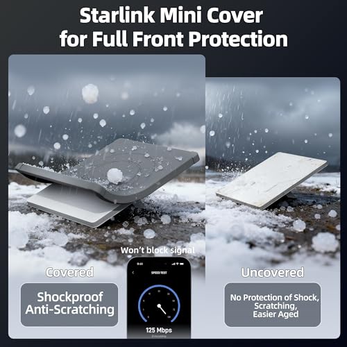 Image of Starlink Mini Cover, Starlink Mini Protective Cover Liquid Silicone Sleeve Accessories for Camping Outdoor Protector from Scratching Hailstone Grey