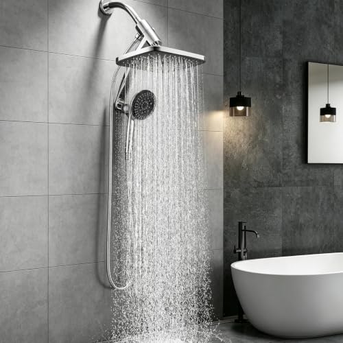 Image of 12 Inch High Pressure Rain Shower Head Combo,9 Settings Shower Handheld