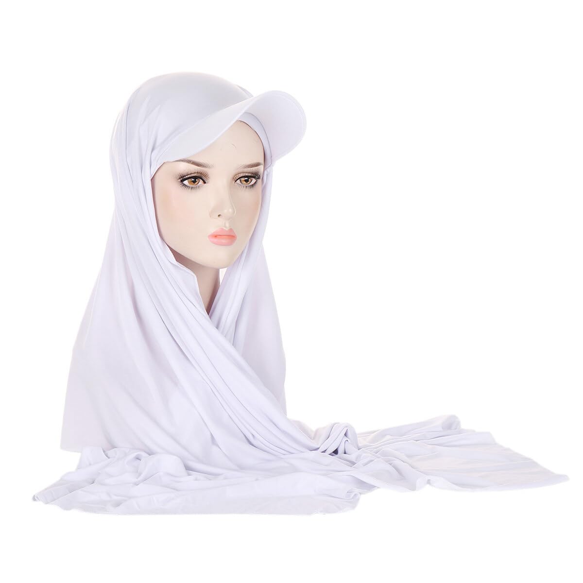Asudaro Hijab Musulmán, 58 cm para mujer, Hijab, Stretch Hijab Headwrap Gorra de béisbol y bufanda para niñas 2 en 1 bufanda envoltura cabeza cubierta turbante sombrero, hijab mujer musulmana
