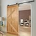 CCJH 4FT Sliding Barn Door Hardware Kit, Heavy Duty, Smoothly and Silently, Easy to Install, Fit 24