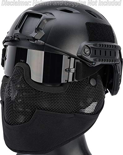 Evike Airsoft - Matrix Iron Face Carbon Steel Striker Gen2 Metal Mesh Lower Half Face Pro (Color: Black)