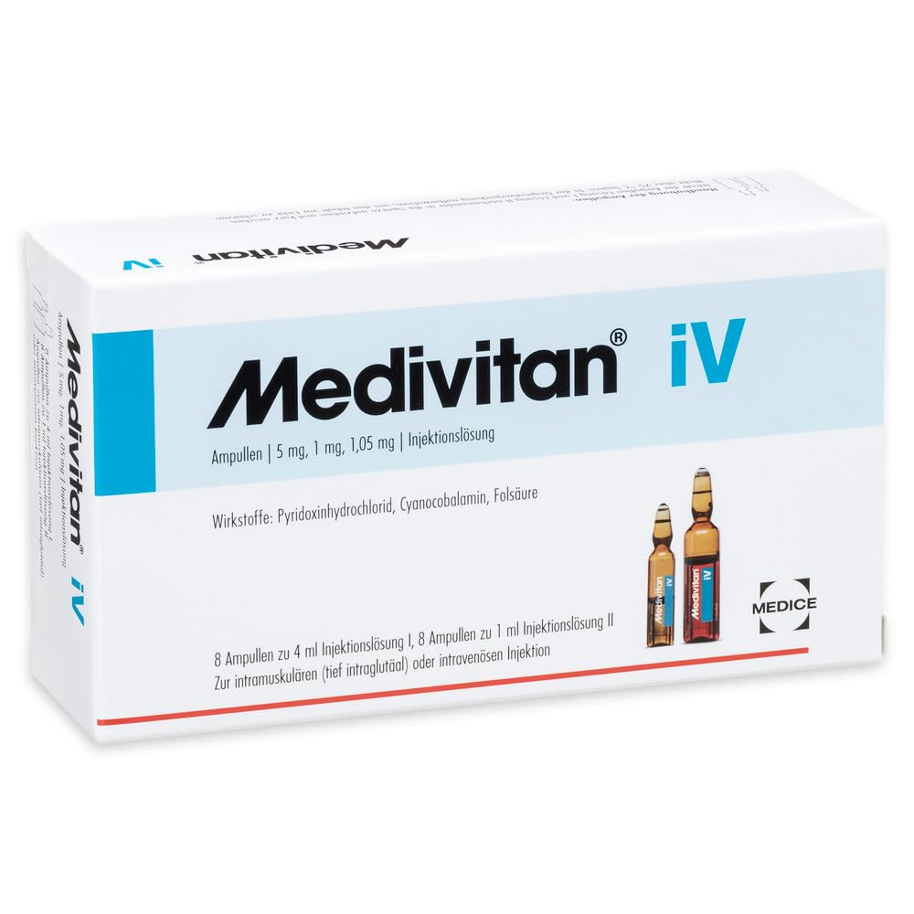 Medivitan iV 8 Doppel-Ampullen bei Vitamin B-Mangel & Erschöpfung