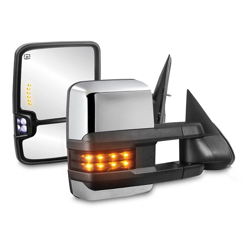 Amazon.com: FADDIU Chrome Power Heated Tow Mirrors Front Left 