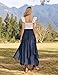 Scarlet Darkness Long Skirts for Women Renaissance Costume Pirate Maxi Skirt Plus Size with Pockets Navy Blue M