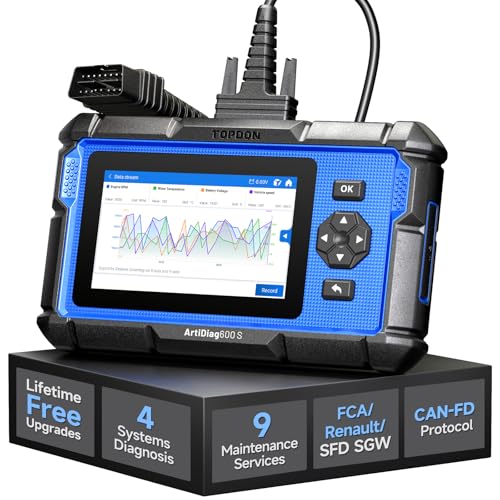 TOPDON ArtiDiag600S OBD2 Code Reader, Car Diagnostic Tool For 4 Systems, 9 Reset Function on Oil/ABS/SAS/TPMS/BMS/DPF/ETS/Brake/Injector Coding, Full OBD2 Functions, Free Lifetime Update,Android 11.0