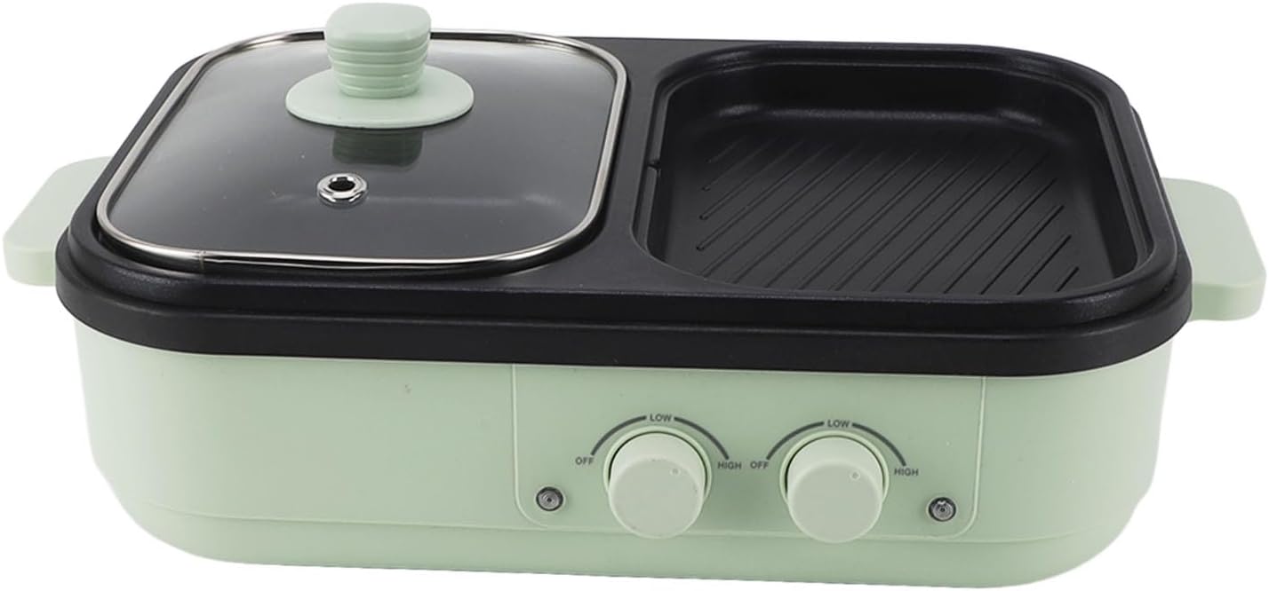 Olla Eléctrica Doble gernie 1300W, Cacerola Eléctrica con Tapa