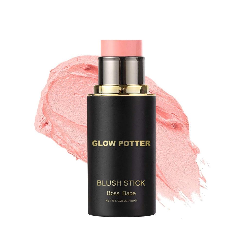 Organic Creamy Blush Stick, Lightweight And Easily Blendable,Hydration-Boosting Multi-Use Cheeks, Lips And Eyes Long-Wearing Natural Finish (Boss Babe, 0.28oz/8g Pack of 1)
