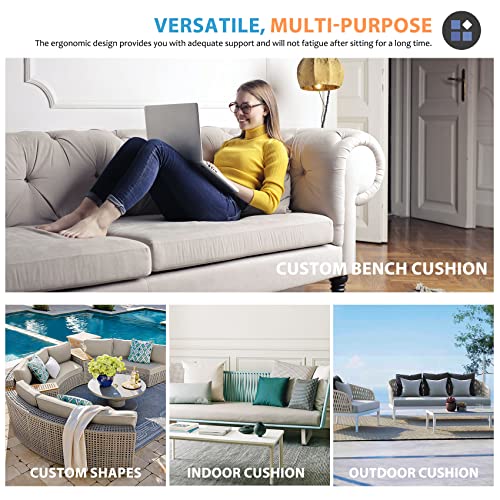 Entropower Custom Size Bench Cushion Outdoor/Indoor Bay Window Seat Cushion Thick Upholstery Foam Long Chair Cushion Sofa Pads Patio Furniture Cushion (Blue, Custom Size) 1 Count (Pack Of 1) #TOP6