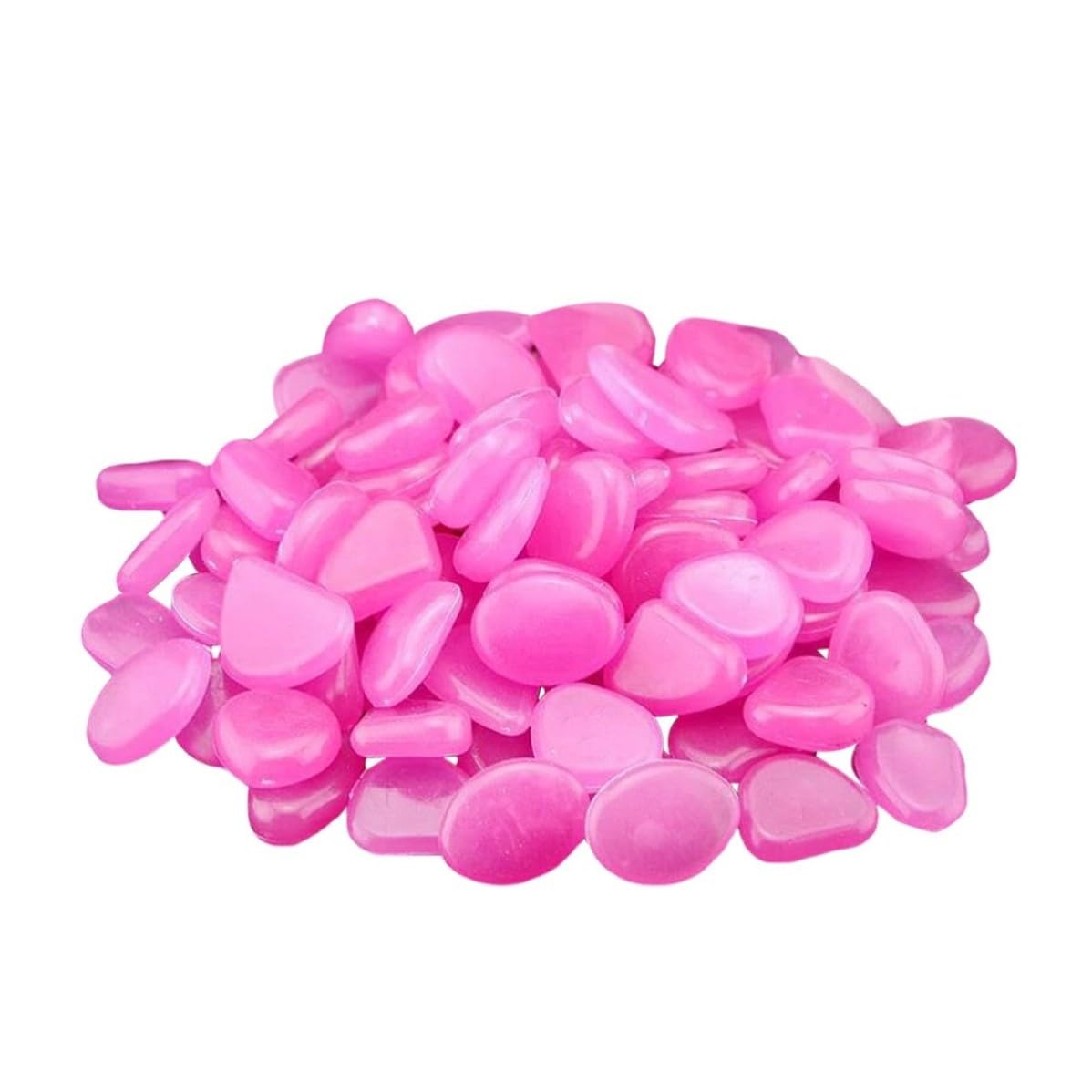 100pcs Luminous Pebble Stones Resin Purple for Aquarium
