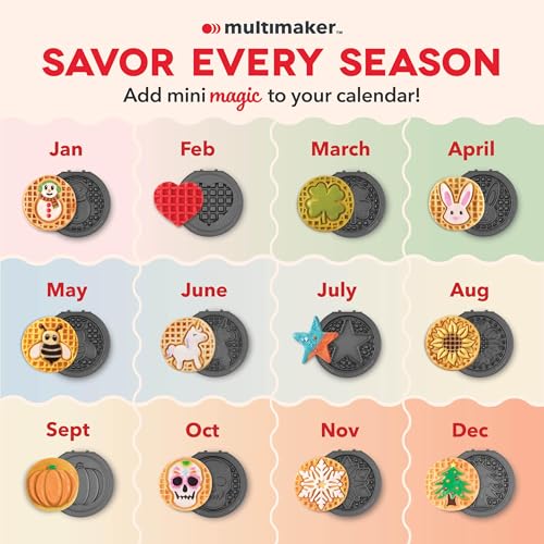 Image of Dash MultiMaker Mini System Removable Plate Set - Nonstick Replacement Plates for Christmas Waffle Breakfast - Waffle Maker Not Included - 4-Inch - Two-Pack - Snowman & Tree