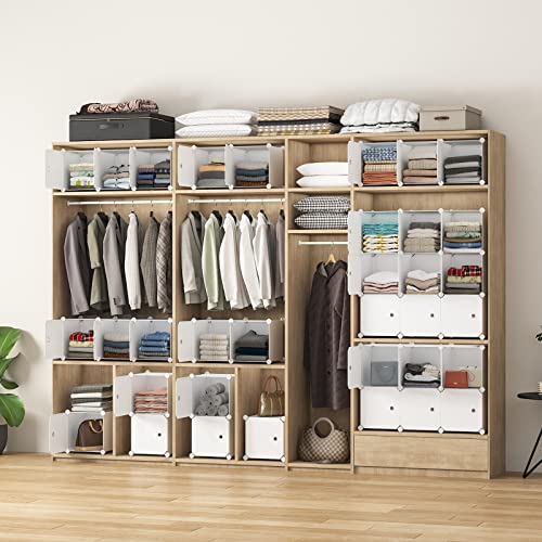 Maginels Cube Storage Organizer 5-Cube (11.8"X11.8") Narrow Cabinet Closet Storage Shelves Plastic Storage Shelving For Bedroom, Living Room, Office, White With Doors #TOP5