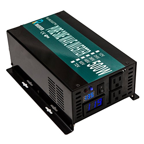 WZRELB LED Display Full Power Stable Performance 500W 24vdc to 120vac Pure Sine Inverter Power Converter, (RBP50024B1)