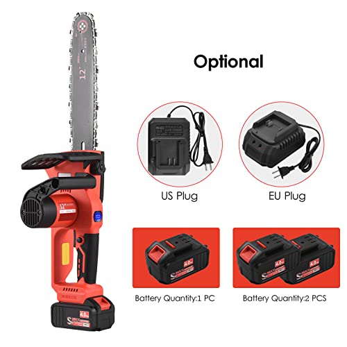 VOOCHIE Mini motosserra sem escova 21V Motosserra elétrica de 12 polegadas serra de poda portátil 4.