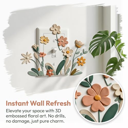 Vinilo decorativo autoadhesivo floral para pared miniatura 7