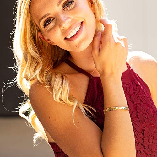 LIFETIME JEWELRY 6.5mm Bangle Bracelet 24k Real Gold Plated for Women2