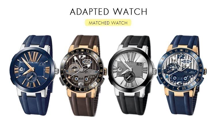 Dla Ulysse Nardin niebieski czarny sportowe wodoodporne paski do zegarków składana klamra akcesoria do zegarków 26mm pasek do zegarka z gumy silikonowej