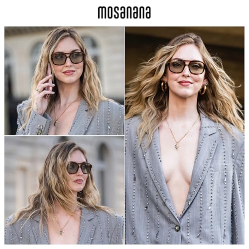 Image of mosanana Small Square Aviator Sunglasses for Women MS52362 | Retro Narrow Frame, UV400 Protection, Designed for Daily Outfits, Travel and Fashion Looks