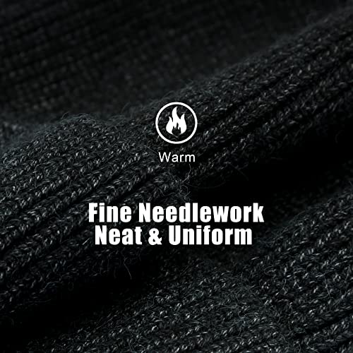 Pigbengo Winter Warm Beanies For Men Soft Knit Hats Outdoor Ear Flaps Beanie Cold Weather Mens Head Cover Fluffy Hat (Dark Grey) #TOP3