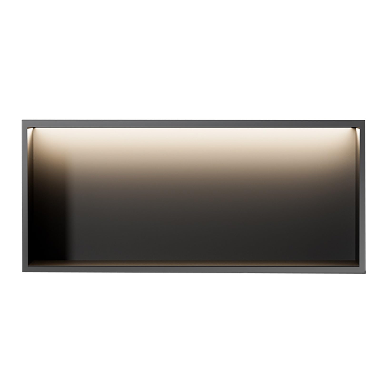 Niche de douche acier inoxydable LED étagère rangement encastrée salle de bain noire 90cm