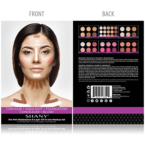 Shany The Mini Masterpiece 6 Layers Foundation, Concealer, Camouflage, Contour, Blush Palette #TOP2