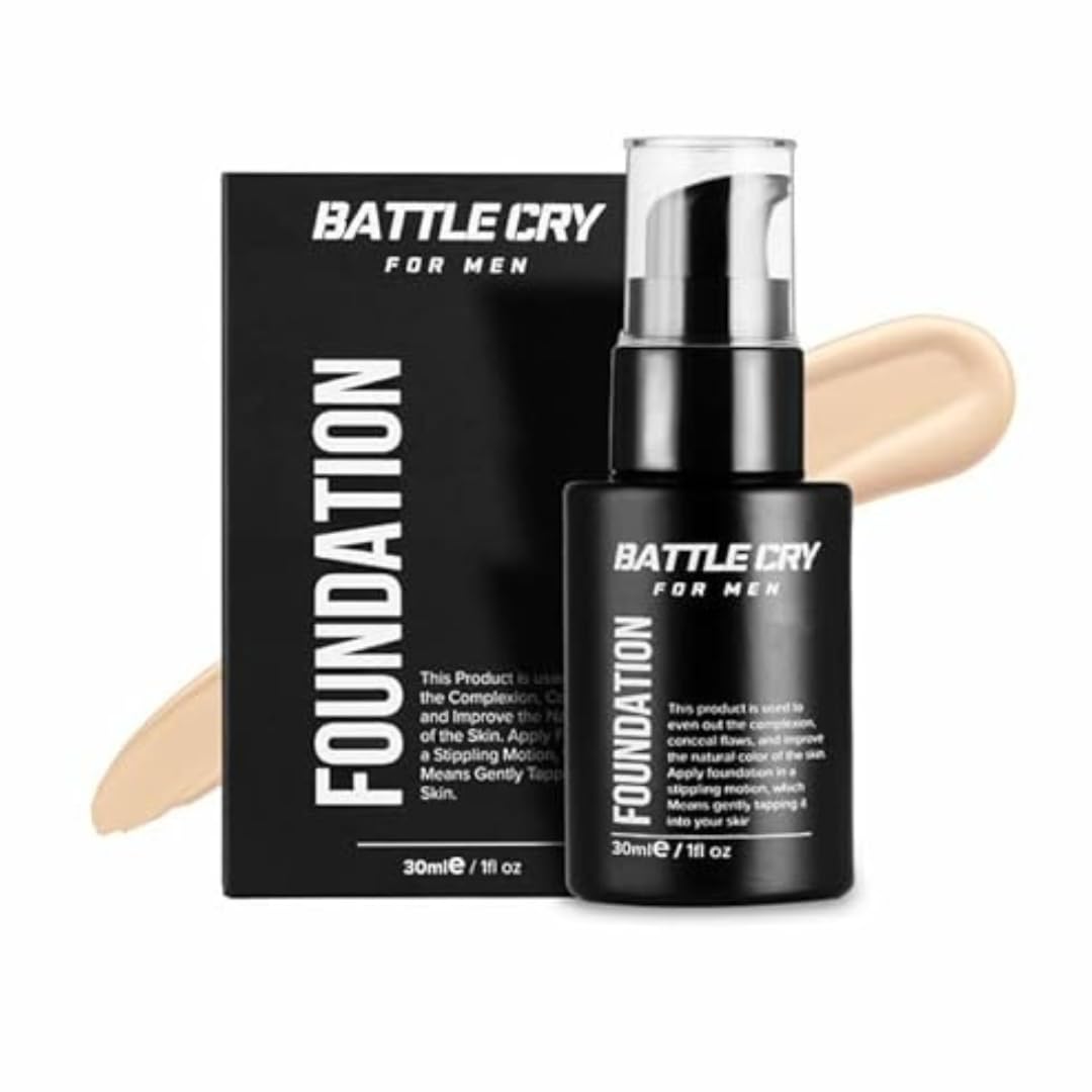 Battlecry Foundation, Long Lasting Full Coverage Liquid Foundation For Face Makeup, Hydrating Skin Corrector, (30ml, Light)