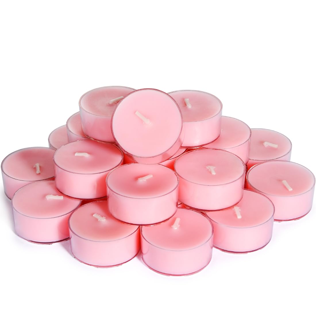 DEYBBY Natural Rose Scented Soy Wax Tealight Candles Bulk, Aromatherapy Luxury Tea Candle Set of 24-4 Hour Burning Great Gift