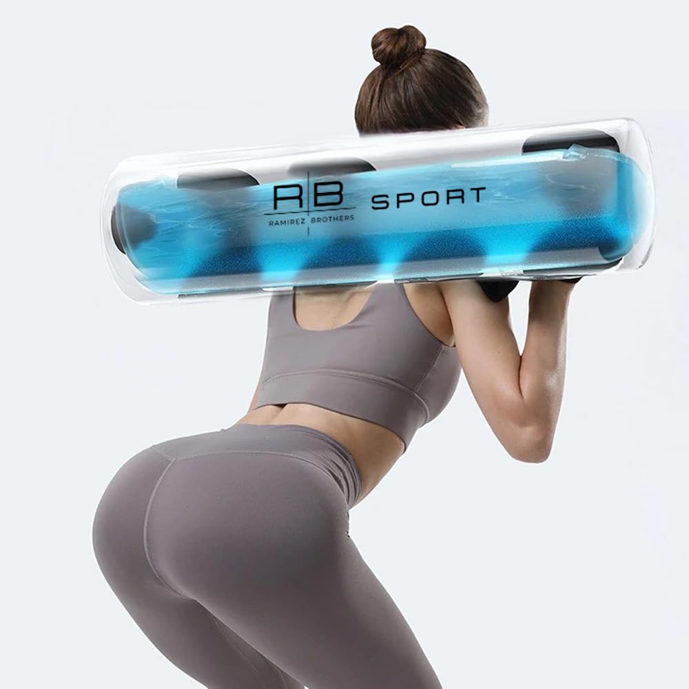RAMIREZ BROTHERS - Aquabag Fitness and Stability, Bolsa de Agua para musculación, tonificación y Equilibrio Ajustable hasta 20kg, Incluye Bomba de Aire y Tres tintes (Azul, Verde y Rojo)