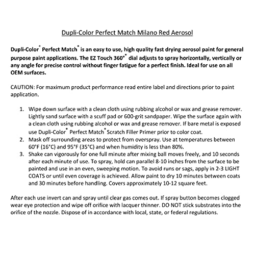 Image of Dupli-Color Perfect Match Premium Automotive Paint, Milano Red, 8 oz