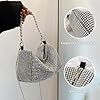 Pochette à paillettes pour femme, pochette argentée à paillettes, sac de soirée avec chaîne amovible, sac élégant pour femme, sac à bandoulière en cristal pour mariage, fête, soirée, banquet, loisirs #2