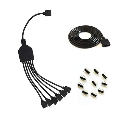 Amazon.com: HUALAND 4 Pins Black RGB LED Splitter Cable LED Strip ...