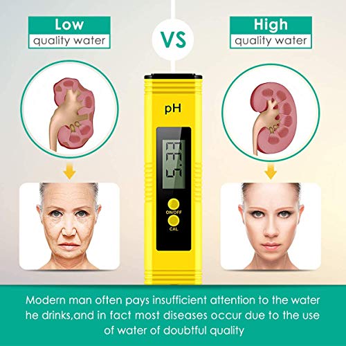 PH Meter, Digital PH Tester 0.01 High Accuracy PH Meter for Water, 0-14.0 PH Measurement Range, PH Meter with ATC for Drinking Water, Pool and Aquarium