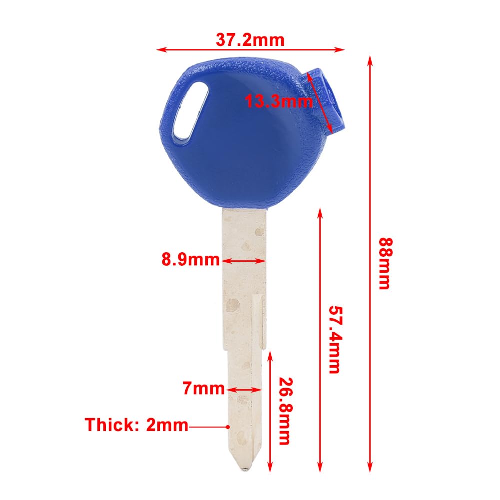Cnswee6 Blank Key Uncut Blade 1Pc For 100 125 150cc Scooter DIO Z4 Z125 SCR100 WH110 Metal Blue
