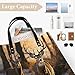 Deers Picture Leather Handbags, Fashion PU Leather Tote Bag, Extra Large Capacity Shoulder Bag, Multi-Pattern Printed Shopper, Reusable Durable Travel Work Bag, for Women Men