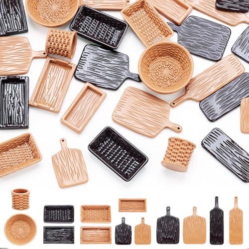 Mini plateaux en plastique tissés Beadthoven accessoires micro paysage poupée x26