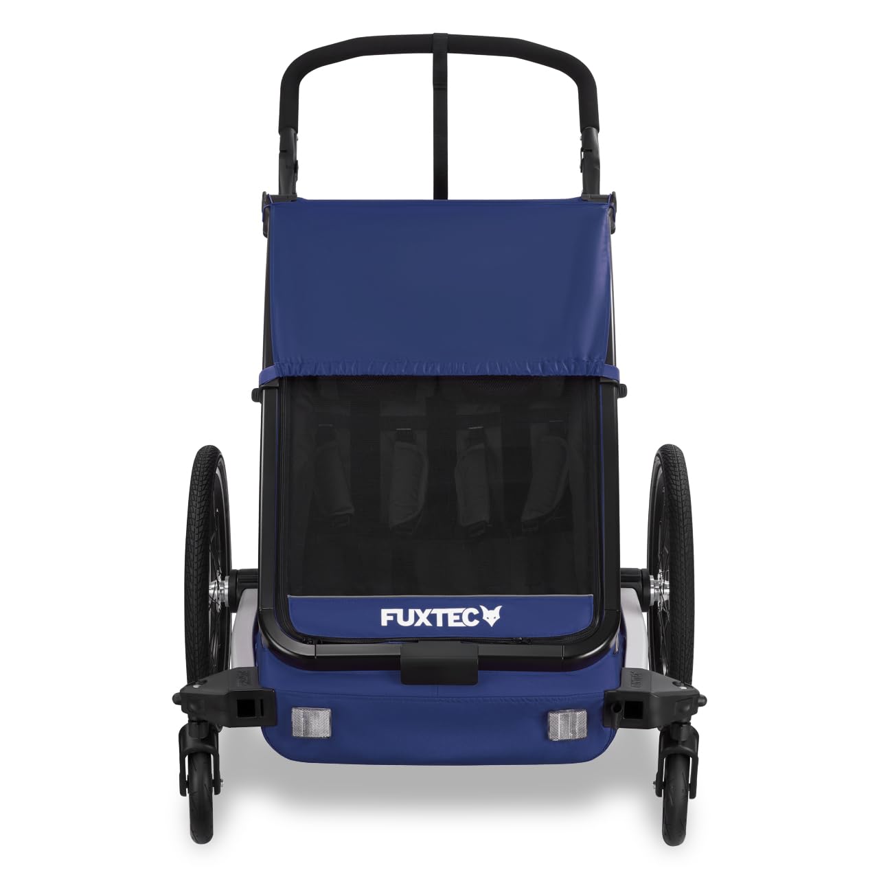 Fuxtec Remorque à Vélo Sport Cruiser Convertible 2 en 1 Aluminium pour 1 Ou 2 Enfants Poussette Pliable et Appuie tête en Option