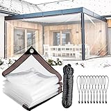 Clear PVC Tarp 100% Waterproof Heavy Duty Vinyl Tarpaulin 13x25 FT Double Cold Resistance with Metal Grommets & Reinforced Corners for Outdoor Use - Image 1
